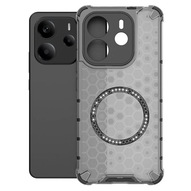 Husa pentru  Xiaomi Redmi Note 14 5G Cyber Shield Bumper, Compatibila MagSafe, Antishock reinforced corners si margini intarite - Negru