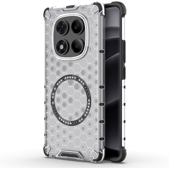 Husa pentru  Xiaomi Redmi Note 14 Pro 4G Cyber Shield Bumper, Compatibila MagSafe, Antishock reinforced corners si margini intarite - Clear