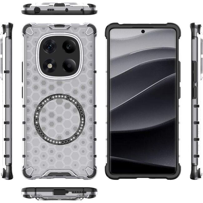 Husa pentru  Xiaomi Redmi Note 14 Pro 4G Cyber Shield Bumper, Compatibila MagSafe, Antishock reinforced corners si margini intarite - Clear