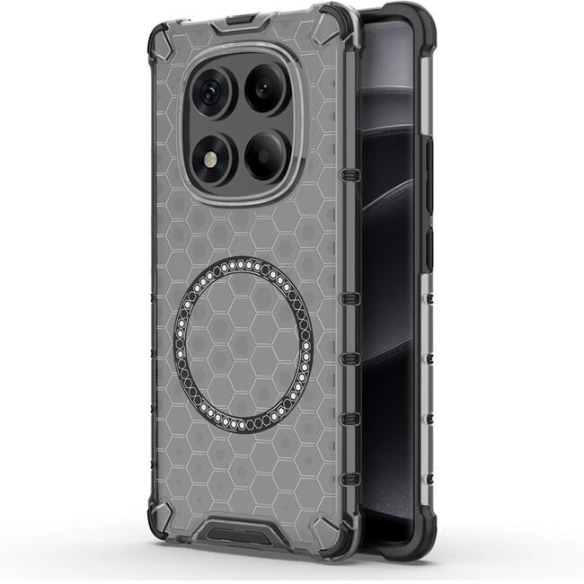 Husa pentru  Xiaomi Redmi Note 14 Pro 4G Cyber Shield Bumper, Compatibila MagSafe, Antishock reinforced corners si margini intarite - Negru