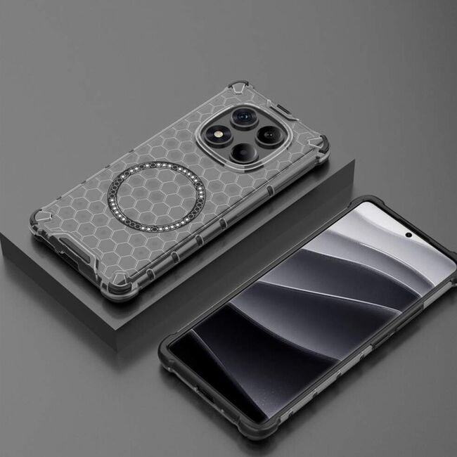Husa pentru  Xiaomi Redmi Note 14 Pro 5G Cyber Shield Bumper, Compatibila MagSafe, Antishock reinforced corners si margini intarite - Negru