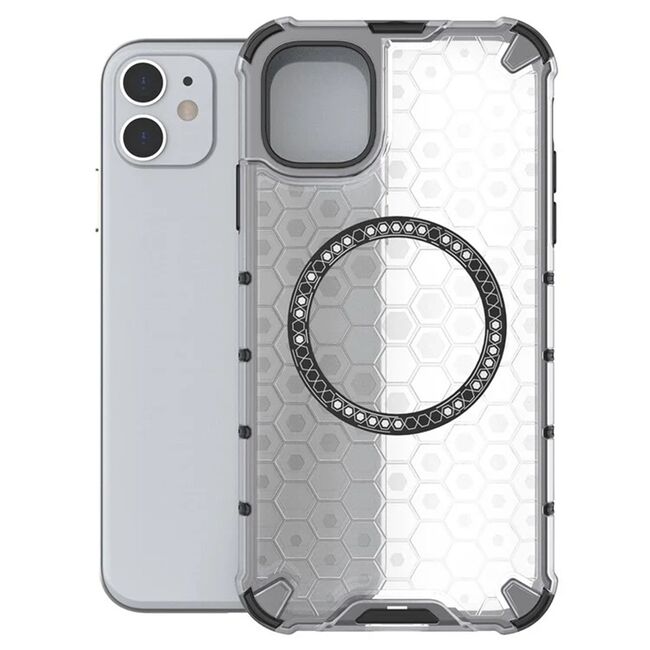 Husa pentru  iPhone 11 Cyber Shield Bumper, Compatibila MagSafe, Antishock reinforced corners si margini intarite - Clear