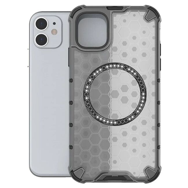 Husa pentru  iPhone 11 Cyber Shield Bumper, Compatibila MagSafe, Antishock reinforced corners si margini intarite - Negru