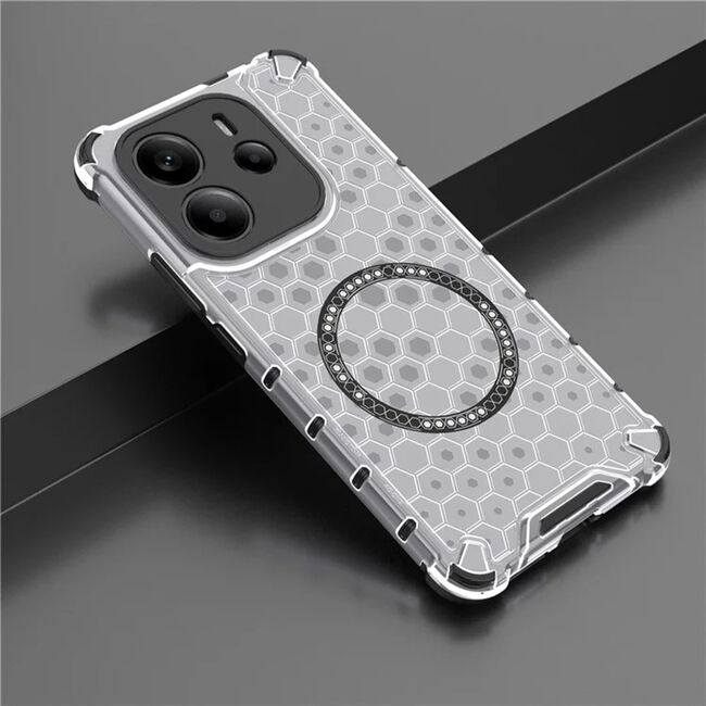 Husa pentru  iPhone 15 Pro Cyber Shield Bumper, Compatibila MagSafe, Antishock reinforced corners si margini intarite - Clear