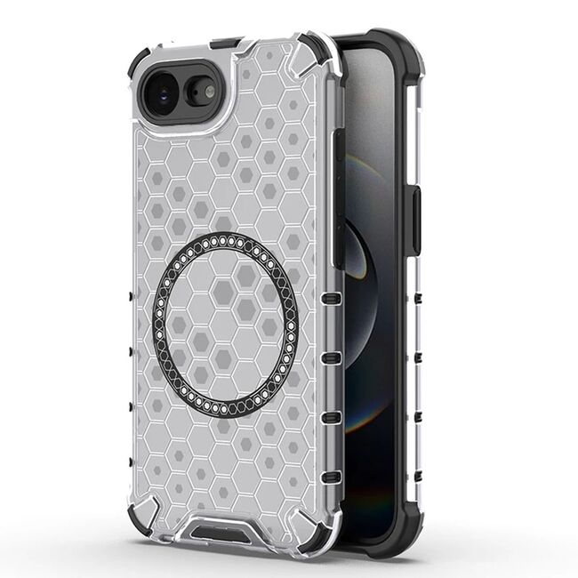 Husa pentru  iPhone 16e Cyber Shield Bumper, Compatibila MagSafe, Antishock reinforced corners si margini intarite - Clear