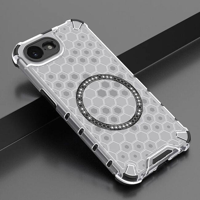 Husa pentru  iPhone 16e Cyber Shield Bumper, Compatibila MagSafe, Antishock reinforced corners si margini intarite - Clear