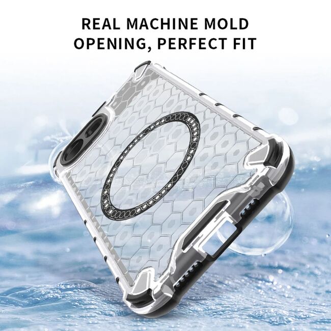 Husa pentru  iPhone 16e Cyber Shield Bumper, Compatibila MagSafe, Antishock reinforced corners si margini intarite - Clear