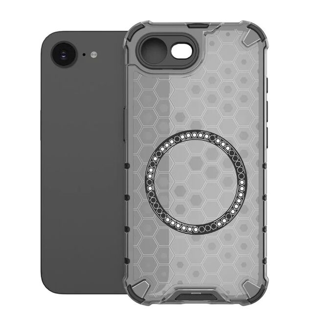 Husa pentru  iPhone 16e Cyber Shield Bumper, Compatibila MagSafe, Antishock reinforced corners si margini intarite - Negru