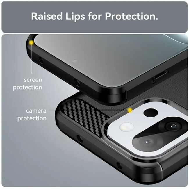Husa pentru OnePlus 13T Carbon Liquid Silicone, Negru