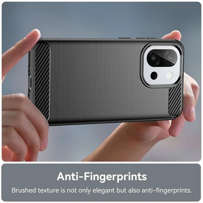 Husa pentru OnePlus 13T Carbon Liquid Silicone, Negru