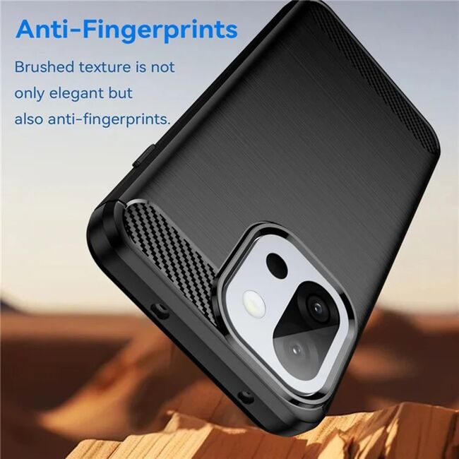 Husa pentru OnePlus 13T Carbon Liquid Silicone, Negru