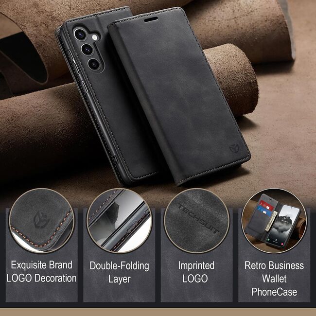 Husa piele Nothing CMF Phone 1 Techsuit Confy Cover, negru