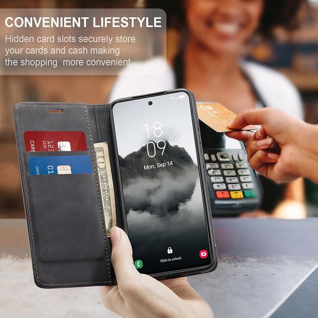 Husa piele Nothing CMF Phone 1 Techsuit Confy Cover, negru