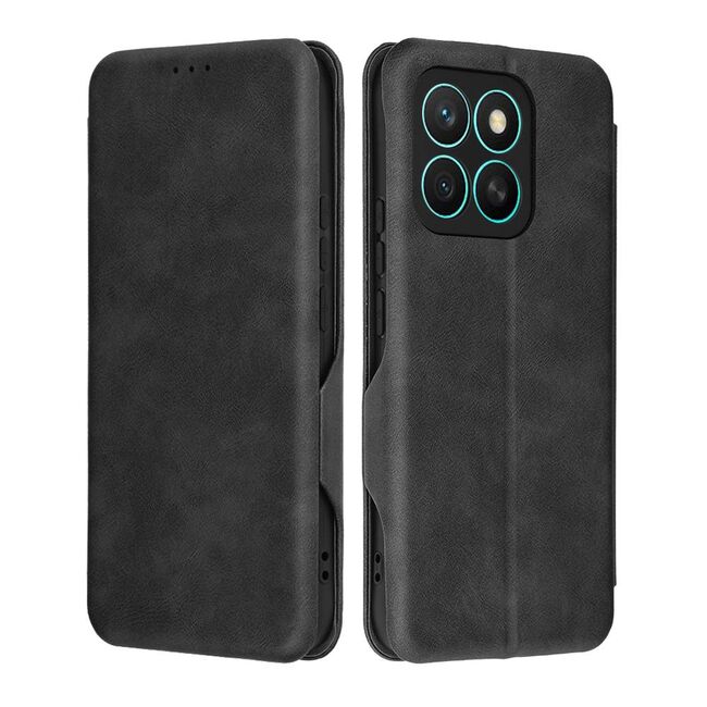 Husa tip carte pentru Honor X8c Smart Wallet fata - spate protectie 360 - Negru