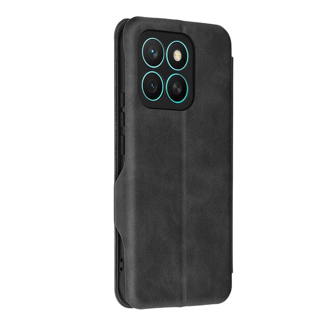 Husa tip carte pentru Honor X8c Smart Wallet fata - spate protectie 360 - Negru