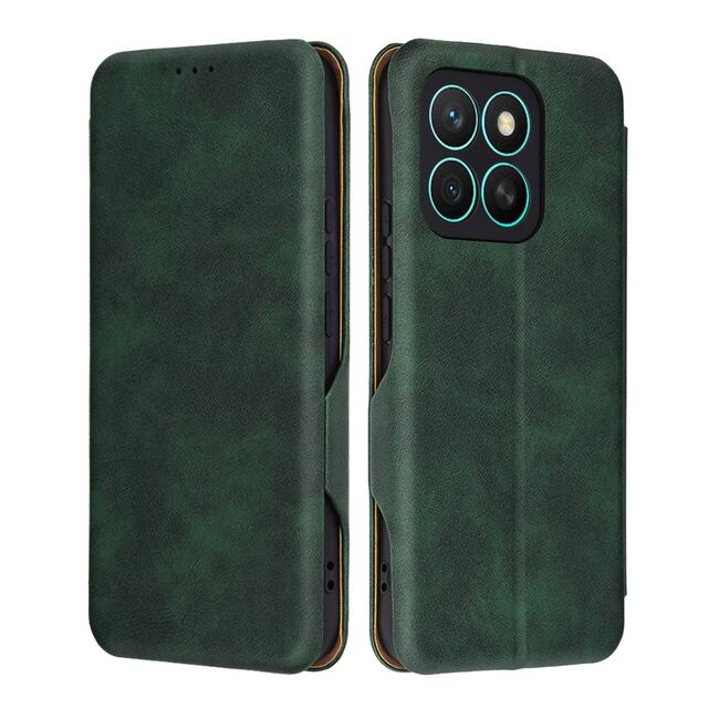 Husa tip carte pentru Honor X8c Smart Wallet fata - spate protectie 360 - Verde