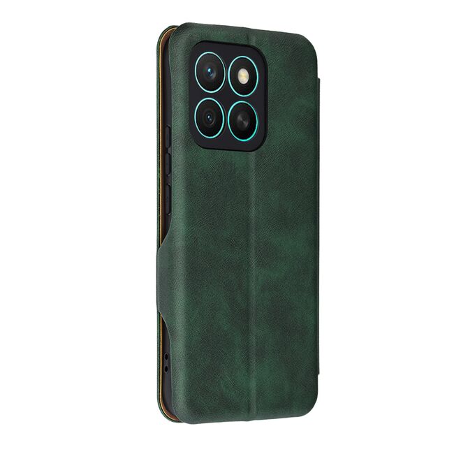 Husa tip carte pentru Honor X8c Smart Wallet fata - spate protectie 360 - Verde