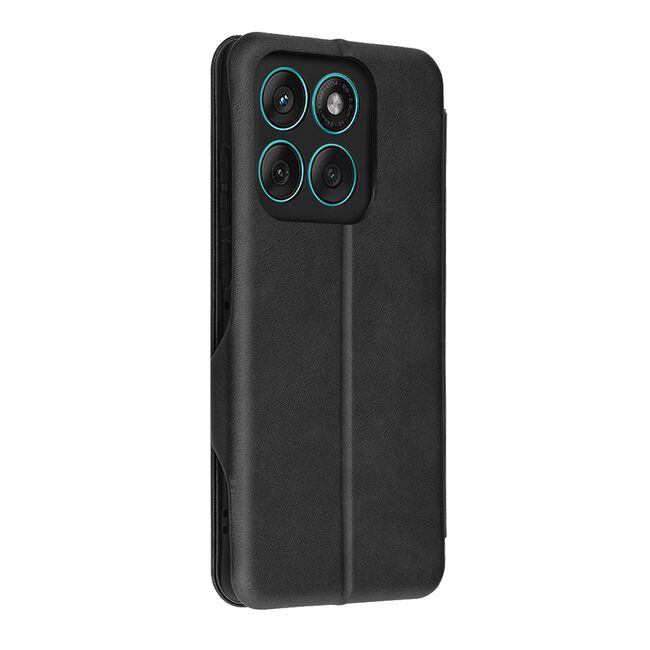 Husa tip carte pentru Motorola Edge 60 Fusion Smart Wallet fata - spate protectie 360 - Negru
