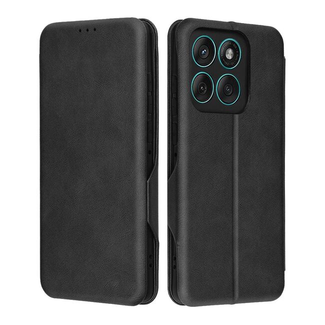 Husa tip carte pentru Motorola Edge 60 Fusion Smart Wallet fata - spate protectie 360 - Negru
