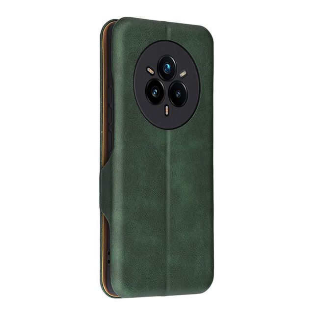 Husa tip carte pentru Realme 14 Pro+ Plus Smart Wallet fata - spate protectie 360 - Verde