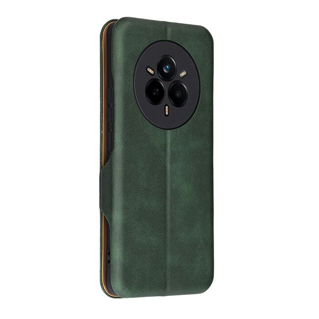 Husa tip carte pentru Realme 14 Pro 5G Smart Wallet fata - spate protectie 360 - Verde