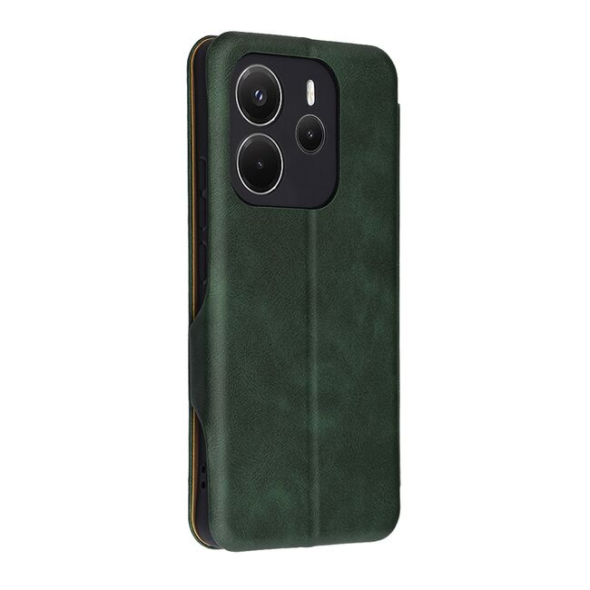 Husa tip carte pentru Xiaomi Redmi Note 14 4G Smart Wallet fata - spate protectie 360 - Verde