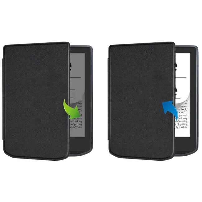 Husa pentru PocketBook Verse / Verse Pro / Verse Lite slim ultra-light, functie sleep/wake-up, inchidere magnetica - negru