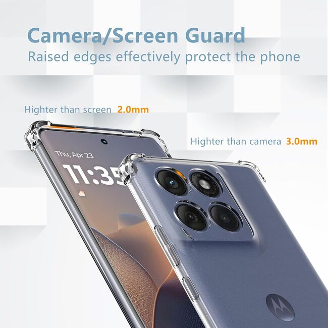 Husa pentru  Motorola Edge 60 Pro Slim Anti-Shock 1.5mm reinforced 4 corners, Transparent