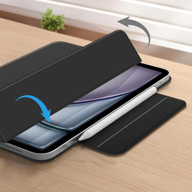 Husa pentru iPad Air 13 2025 / 2024 M3, M2 Smart Magnetic, Auto Sleep / Wake-up, Magnetică, Slim, detasabila, negru