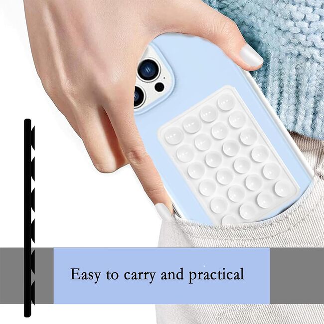 Suport adeziv cu ventuze pentru telefon Techsuit SL-PAD, roz