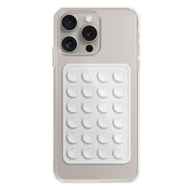 Suport adeziv cu ventuze pentru telefon Techsuit SW-PAD, alb
