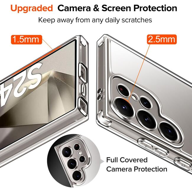 Husa pentru  Samsung Galaxy S24 Ultra compatibila MagSafe Anti-Shock 1.5mm reinforced 4 corners - clear