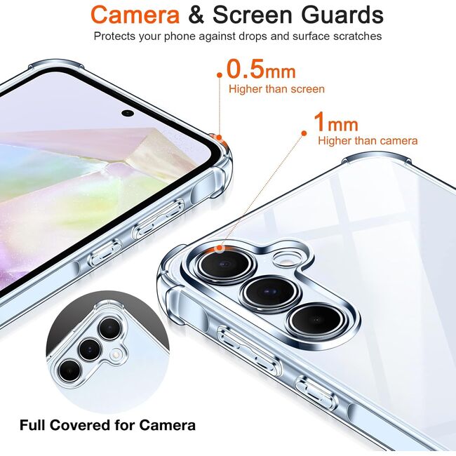 Husa pentru  Samsung Galaxy A35 compatibila MagSafe Anti-Shock 1.5mm reinforced 4 corners - clear