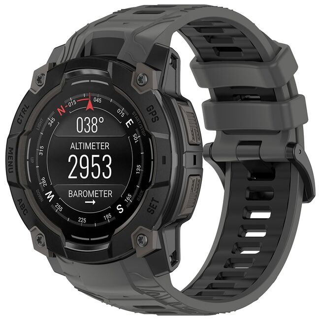Curea pentru Garmin Instinct 3 45mm / Instinct 3 45 Solar, din silicon, latime 22 mm - Gri inchis