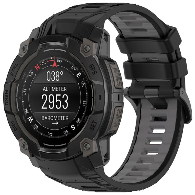 Curea pentru Garmin Instinct 3 45mm / Instinct 3 45 Solar, din silicon, latime 22 mm - Negru