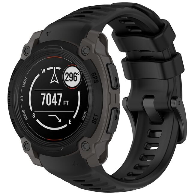Curea pentru Garmin Instinct E 40mm din silicon, latime 22 mm - Negru