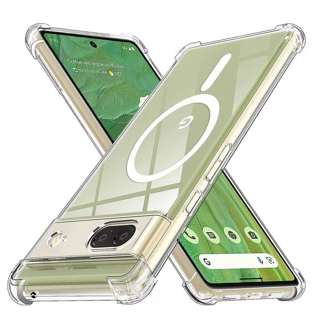 Husa pentru  Google Pixel 7 compatibila MagSafe Anti-Shock 1.5mm reinforced 4 corners - clear