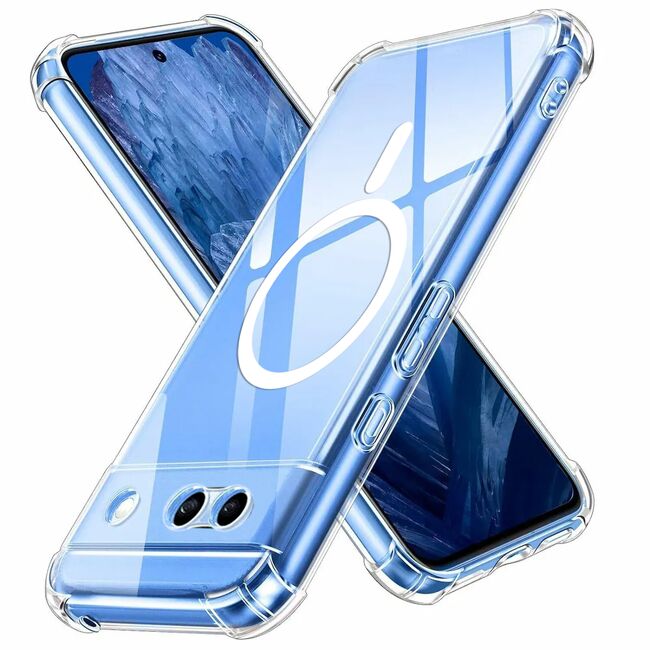 Husa pentru  Google Pixel 8a compatibila MagSafe Anti-Shock 1.5mm reinforced 4 corners - clear