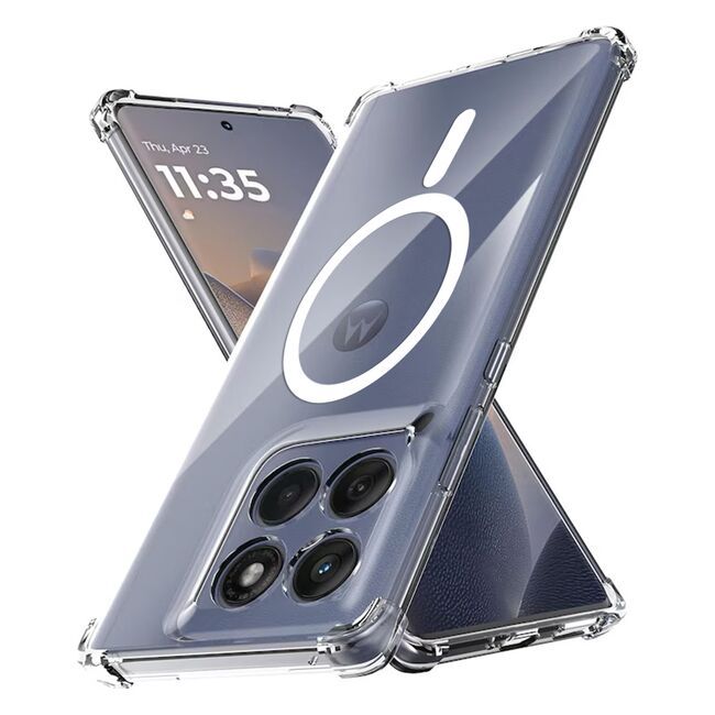 Husa pentru  Motorola Edge 60 Fusion compatibila MagSafe Anti-Shock 1.5mm reinforced 4 corners - clear