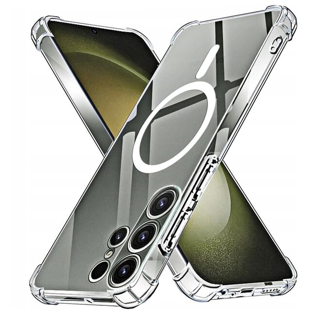 Husa pentru  Samsung Galaxy S23 Ultra 5G compatibila MagSafe Anti-Shock 1.5mm reinforced 4 corners - clear