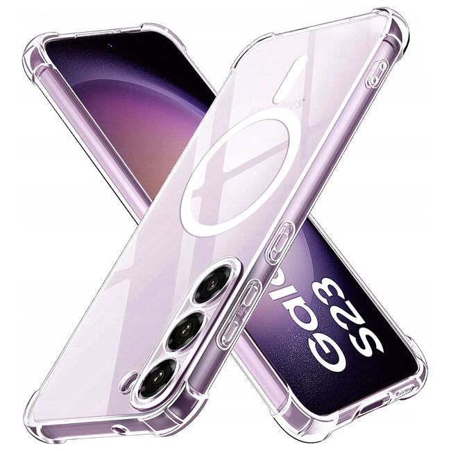 Husa pentru  Samsung Galaxy S23 compatibila MagSafe Anti-Shock 1.5mm reinforced 4 corners - clear