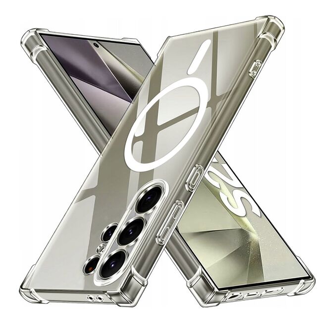 Husa pentru  Samsung Galaxy S24 Ultra compatibila MagSafe Anti-Shock 1.5mm reinforced 4 corners - clear