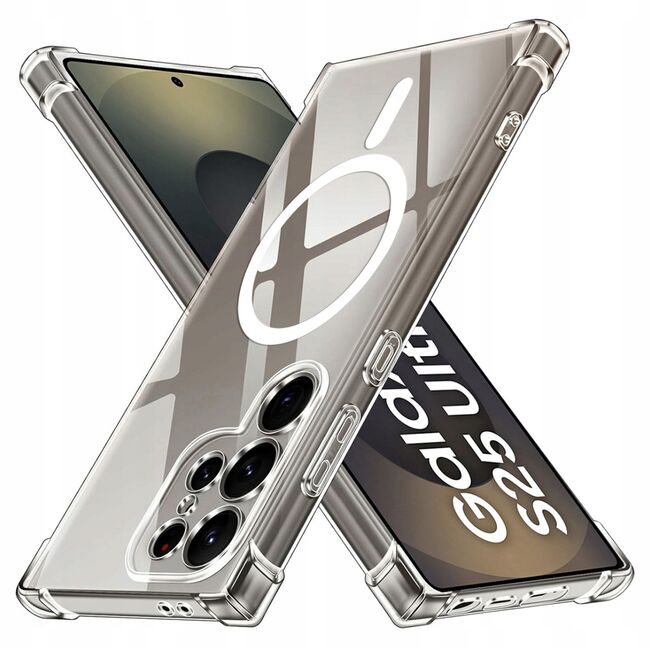 Husa pentru  Samsung Galaxy S25 Ultra compatibila MagSafe Anti-Shock 1.5mm reinforced 4 corners - clear