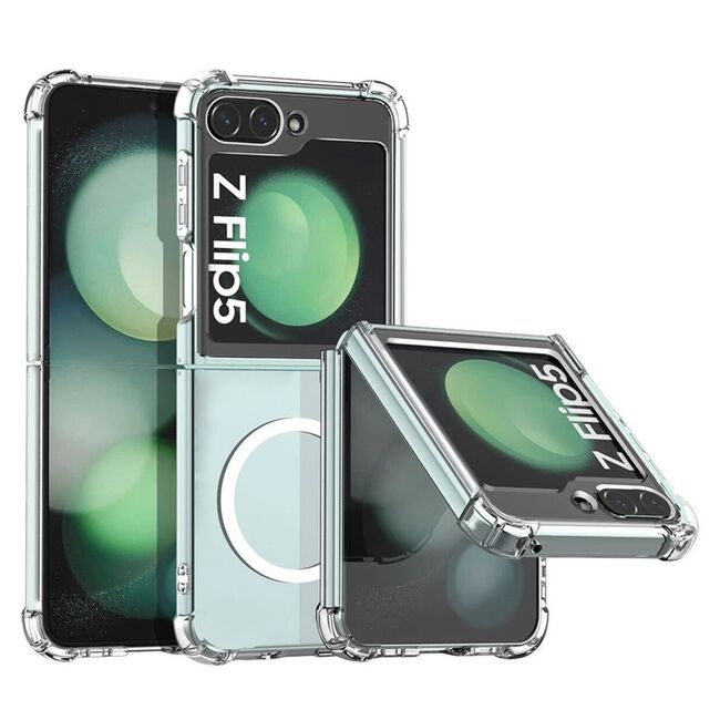 Husa pentru  Samsung Galaxy Z Flip 5 compatibila MagSafe Anti-Shock 1.5mm reinforced 4 corners - clear