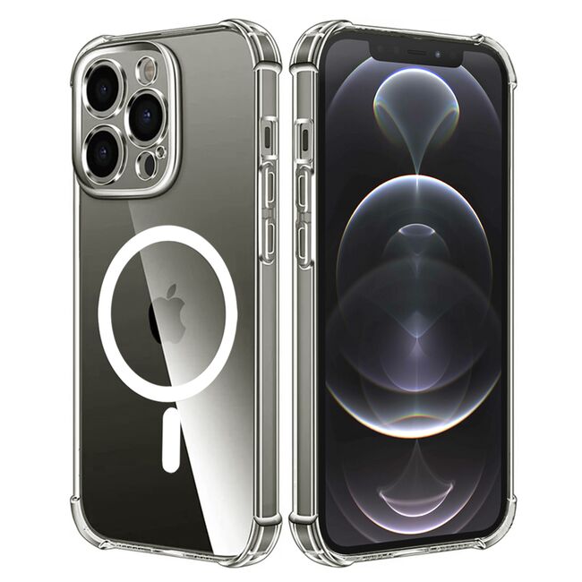 Husa pentru  iPhone 12 Pro compatibila MagSafe Anti-Shock 1.5mm reinforced 4 corners - clear