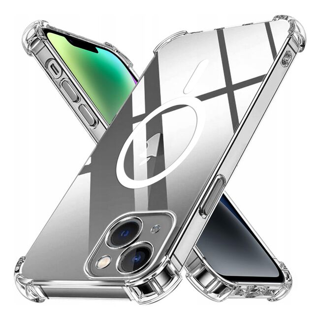 Husa pentru  iPhone 14 compatibila MagSafe Anti-Shock 1.5mm reinforced 4 corners - clear