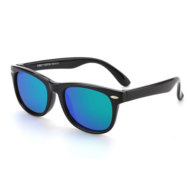 Ochelari de Soare pentru Copii cu Protectie UV - Techsuit (D802) - Black / Green