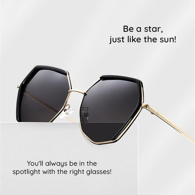 Ochelari de Soare Polarizati - Techsuit (9768) - Black / Gold / Gray
