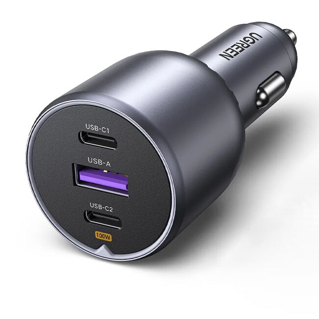 Incarcator pentru Masina cu Indicator LED, USB, 2x Type-C, 130W - Ugreen EC705 (35025) - Grey