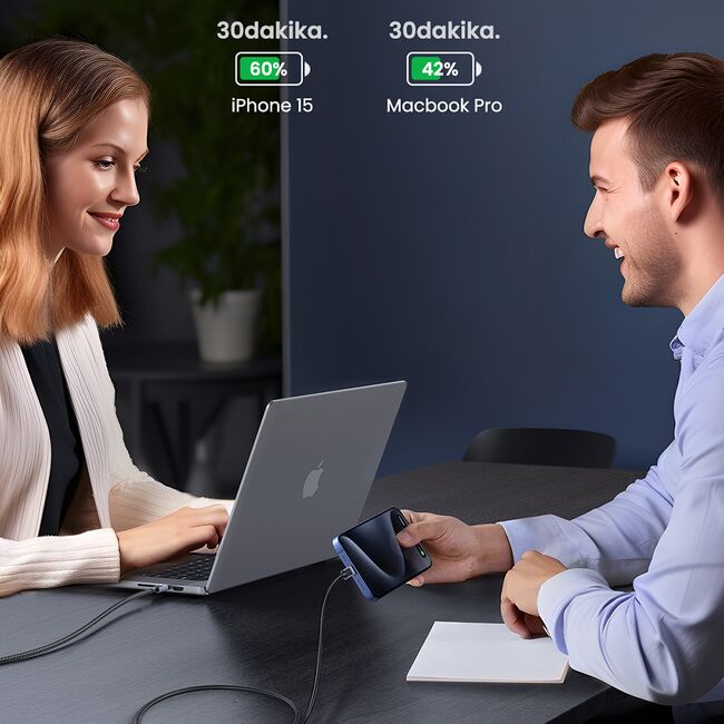 Cablu de Date USB-C la Type-C, PD100W, 5A, 480Mbps, 3m - Ugreen L512 (45065) - Space Gray